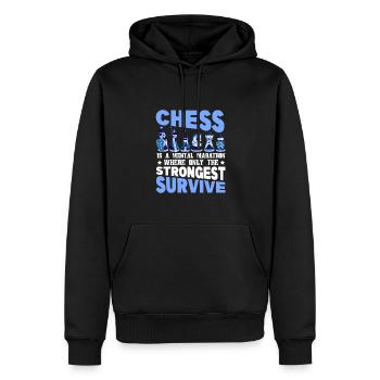 Schach Schachfigur König Bauer Traum - Männer Premium Bio Hoodie - Schwarz - Vorne - Nico (187cm)