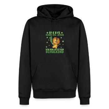 bye bye Kindergarten ich bin jetzt ein Schulkind - Männer Premium Bio Hoodie - Schwarz - Vorne - Nico (187cm)