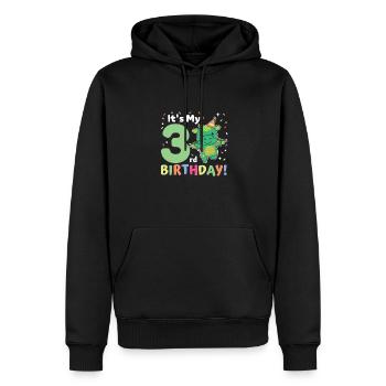 Drache zum 3. Geburtstag Kinder drei Jahre alt - Männer Premium Bio Hoodie - Schwarz - Vorne - Nico (187cm)