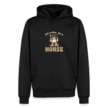 Je préfère être un cheval doux pour les chevaux - Sweat à capuche Premium bio Homme - noir - Devant - Nico (187cm)
