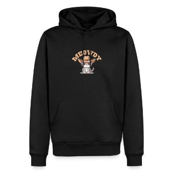 Miaou Howdy Cat Chapeau de cowboy Chats mignons - Sweat à capuche Premium bio Homme - noir - Devant - Nico (187cm)