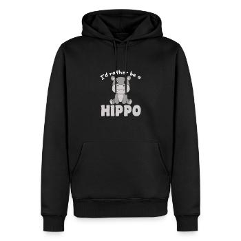 Ich wäre lieber eine Flusspferd - süße Flusspferd - Männer Premium Bio Hoodie - Schwarz - Vorne - Nico (187cm)