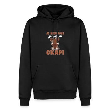 Je m'en fous je suis un okapi - süßes Okapi - Männer Premium Bio Hoodie - Schwarz - Vorne - Nico (187cm)