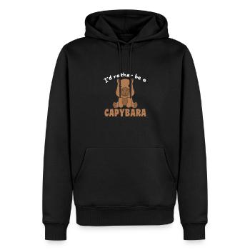 Ich wäre lieber eine Capybara - süße Capybara - Männer Premium Bio Hoodie - Schwarz - Vorne - Nico (187cm)