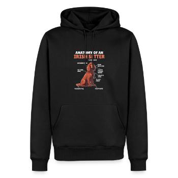 Explication du chien Anatomie d’un setter irlandais - Sweat à capuche Premium bio Homme - noir - Devant - Nico (187cm)