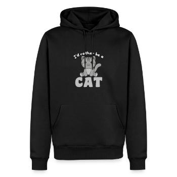 Je préfère être un chat - chat mignon - Sweat à capuche Premium bio Homme - noir - Devant - Nico (187cm)