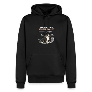 Hunde Erklärung Anatomy eines Border Collie - Männer Premium Bio Hoodie - Schwarz - Vorne - Nico (187cm)
