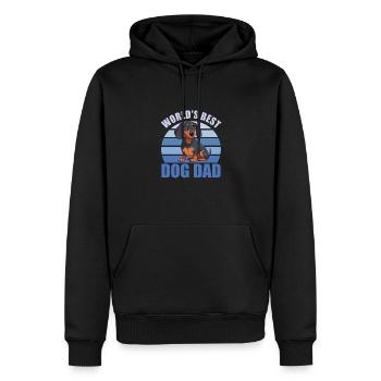 Weltbester Hunde Papa süßer Dackel - Männer Premium Bio Hoodie - Schwarz - Vorne - Nico (187cm)