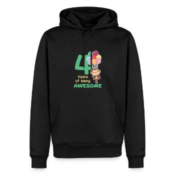 Affe zum 4. Geburtstag Kinder vier Jahre alt - Männer Premium Bio Hoodie - Schwarz - Vorne - Nico (187cm)