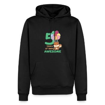 Squirrel for 5th birthday children five years - Men’s Premium Organic Hoodie - black - Front - Nico (187cm)