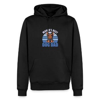 Meilleur chien du monde papa mignon Yorkshire terrier - Sweat à capuche Premium bio Homme - noir - Devant - Nico (187cm)