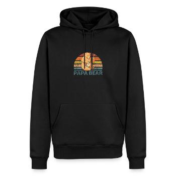 Papabear Vatertag bester Papa Vater Bär mit Banjo - Männer Premium Bio Hoodie - Schwarz - Vorne - Nico (187cm)