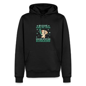 bye bye Kindergarten ich bin jetzt ein Schulkind - Männer Premium Bio Hoodie - Schwarz - Vorne - Nico (187cm)