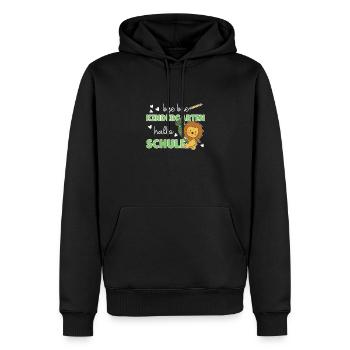 bye bye Kindergarten hallo Schule Löwe - Männer Premium Bio Hoodie - Schwarz - Vorne - Nico (187cm)