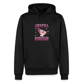 bye bye Kindergarten ich bin jetzt ein Schulkind - Männer Premium Bio Hoodie - Schwarz - Vorne - Nico (187cm)