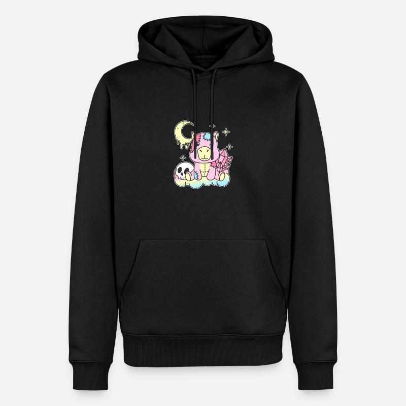 Kawaii Gothique Capybara Pastel Goth - Sweat à capuche Premium bio Homme - noir