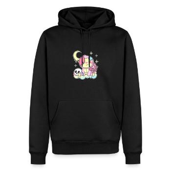 Kawaii Gothique Paresseux Pastel Goth - Sweat à capuche Premium bio Homme - noir - Devant - Nico (187cm)