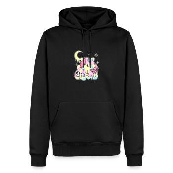 Kawaii Gothique Panda Rouge Pastel Gothique - Sweat à capuche Premium bio Homme - noir - Devant - Nico (187cm)