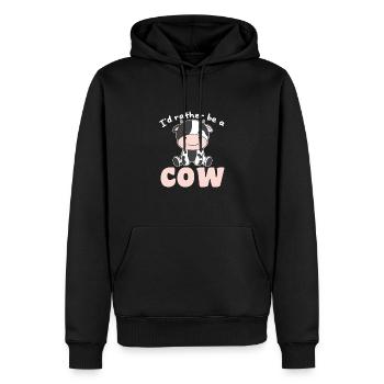 Ich wäre lieber eine Kuh - süße Kuh - Männer Premium Bio Hoodie - Schwarz - Vorne - Nico (187cm)