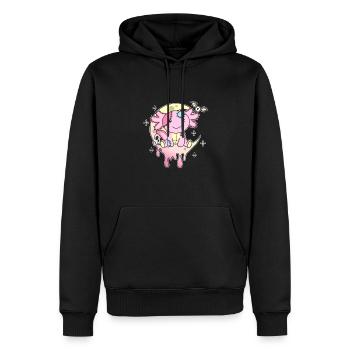 Kawaii Gothique Axolotl Pastel Goth - Sweat à capuche Premium bio Homme - noir - Devant - Nico (187cm)
