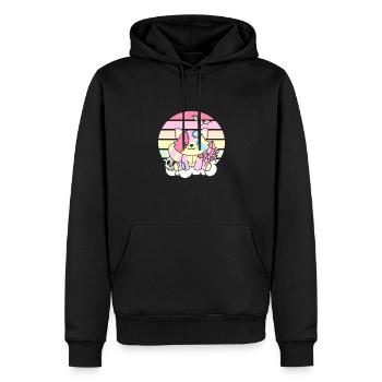 Kawaii Gothic Raccoon Pastel Gothic - Men’s Premium Organic Hoodie - black - Front - Nico (187cm)