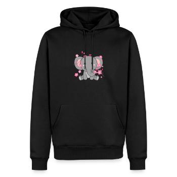 Éléphant animaux mignons pour enfants kawaii - Sweat à capuche Premium bio Homme - noir - Devant - Nico (187cm)
