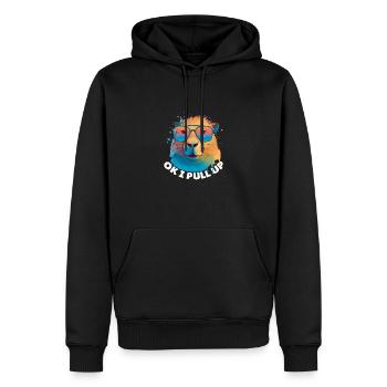 Capybara animaux mignons pour enfants Ok je tire vers le haut - Sweat à capuche Premium bio Homme - noir - Devant - Nico (187cm)