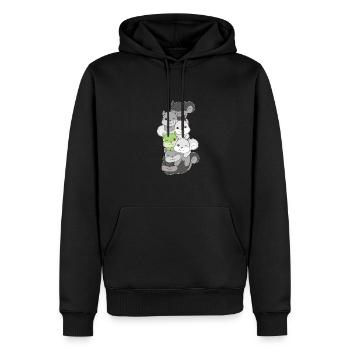 Agender Flag Pride LGBTQ Cute Squirrel Stack - Sweat à capuche Premium bio Homme - noir - Devant - Nico (187cm)