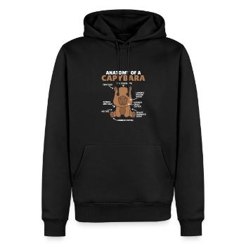 süßes Capybara Erklärung Anatomy of a Capybara - Männer Premium Bio Hoodie - Schwarz - Vorne - Nico (187cm)