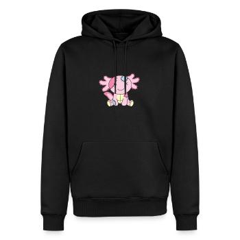 Kawaii Gothique Axolotl Pastel Goth - Sweat à capuche Premium bio Homme - noir - Devant - Nico (187cm)