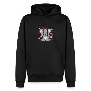 Souris animaux mignons pour enfants kawaii - Sweat à capuche Premium bio Homme - noir - Devant - Nico (187cm)