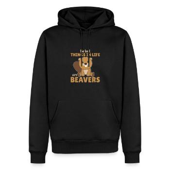 Les meilleures choses de la vie sont les castors Castors mignons - Sweat à capuche Premium bio Homme - noir - Devant - Nico (187cm)