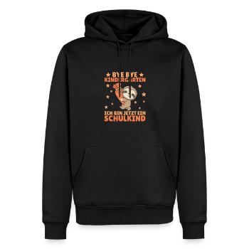 bye bye Kindergarten ich bin jetzt ein Schulkind - Männer Premium Bio Hoodie - Schwarz - Vorne - Nico (187cm)
