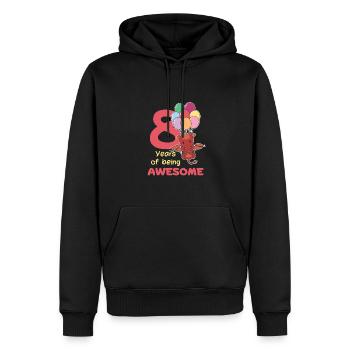 Drache zum 8. Geburtstag Kinder acht Jahre alt - Männer Premium Bio Hoodie - Schwarz - Vorne - Nico (187cm)