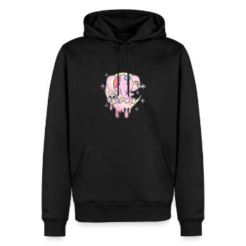 Kawaii Gothique Eléphant Pastel Goth gothique - Sweat à capuche Premium bio Homme - noir - Devant - Nico (187cm)