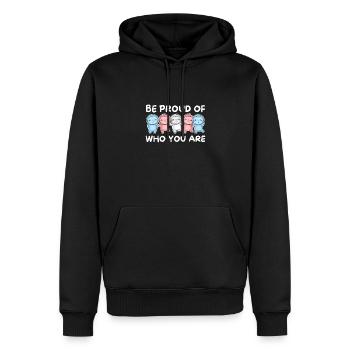Transgender Flag Gay Pride LGBTQ Faultier - Männer Premium Bio Hoodie - Schwarz - Vorne - Nico (187cm)