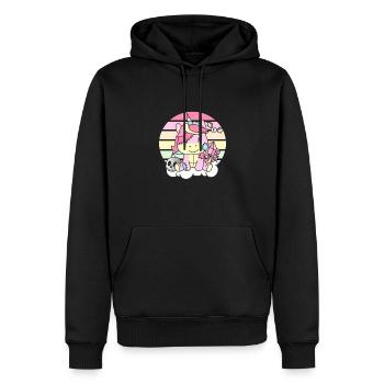 Kawaii Gothic Einhorn Pastellfarben Gothic Goth - Männer Premium Bio Hoodie - Schwarz - Vorne - Nico (187cm)