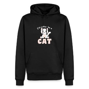 Je préfère être un chat - chat mignon - Sweat à capuche Premium bio Homme - noir - Devant - Nico (187cm)
