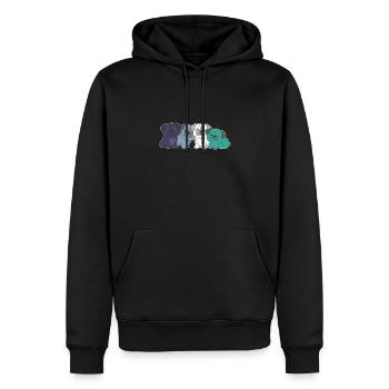 orienté aroace flag pride LGBTQ mignon carlin chiens - Sweat à capuche Premium bio Homme - noir - Devant - Nico (187cm)