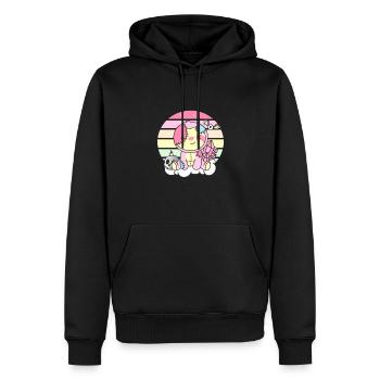 Kawaii Gothique Paresseux Pastel Goth - Sweat à capuche Premium bio Homme - noir - Devant - Nico (187cm)