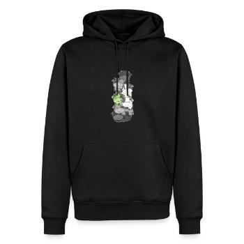 Agender Flag Pride LGBTQ Cute Cow Stack - Sweat à capuche Premium bio Homme - noir - Devant - Nico (187cm)