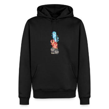 Polyamory Flag Gay Pride LGBTQ Pinguin Turm - Männer Premium Bio Hoodie - Schwarz - Vorne - Nico (187cm)