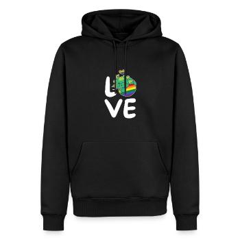 Regenbogen Flag Pride LGBTQ süßer Drache Love - Männer Premium Bio Hoodie - Schwarz - Vorne - Nico (187cm)