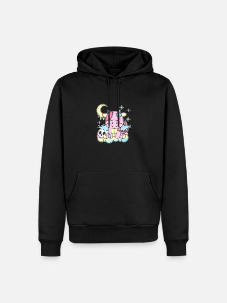 Kawaii Gotico Drago Pastello Gotico Gotico - Felpa con cappuccio ecologica premium da uomo - nero