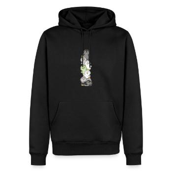 Agender Flag Pride LGBTQ Mignon Penguin Stack - Sweat à capuche Premium bio Homme - noir - Devant - Nico (187cm)