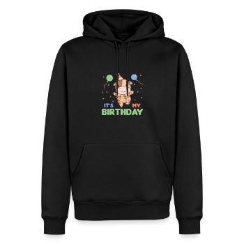 Vache pour anniversaire pour les enfants c’est mon anniversaire - Sweat à capuche Premium bio Homme - noir - Devant - Nico (187cm)