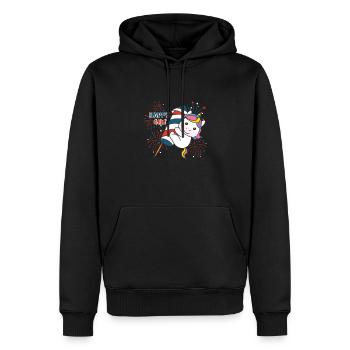 Einhorn für den vierten Juli Feuerwerk Rakete - Männer Premium Bio Hoodie - Schwarz - Vorne - Nico (187cm)