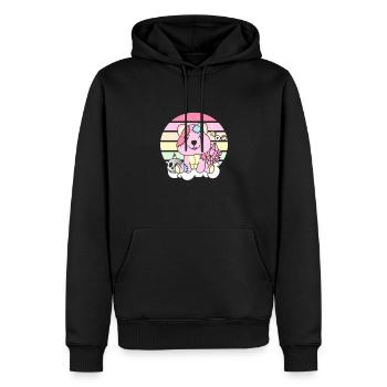 Kawaii Gothique Quokka Pastel Goth - Sweat à capuche Premium bio Homme - noir - Devant - Nico (187cm)