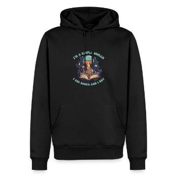 Conception d’amateurs de livres avec des livres pour la littérature - Sweat à capuche Premium bio Homme - noir - Devant - Nico (187cm)