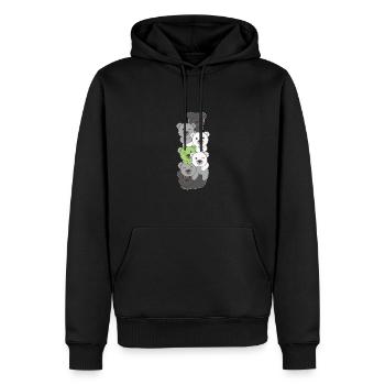 Agender Flag Pride LGBTQ Cute Bear Stack - Sweat à capuche Premium bio Homme - noir - Devant - Nico (187cm)